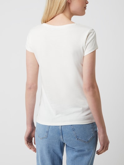 Tom Tailor Denim Slim Fit T-Shirt aus Baumwolle  Offwhite 5