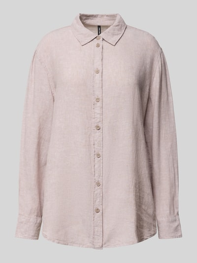 Vero Moda Bluzka lniana o pudełkowym kroju z karczkiem model ‘LINN’ Écru 2