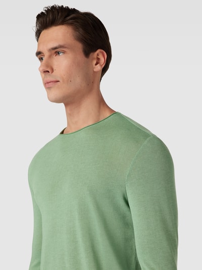 Strellson Strickpullover mit Rundhalsausschnitt Modell 'Prospect' Hellgrün 3