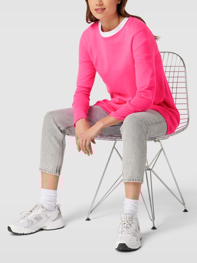 Rosa & Me Strickpullover aus Kaschmir mit Zopfmuster Neon Pink 1