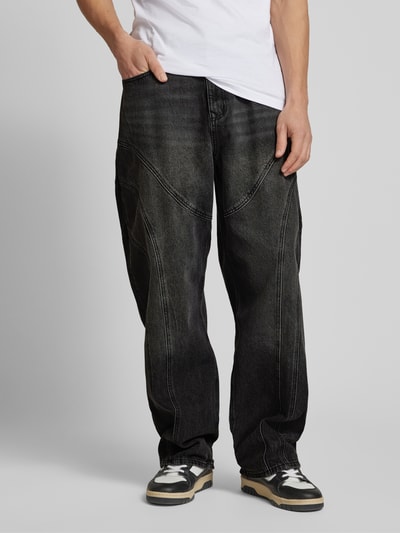 REVIEW Baggy Fit Jeans mit 5-Pocket-Design Black 4