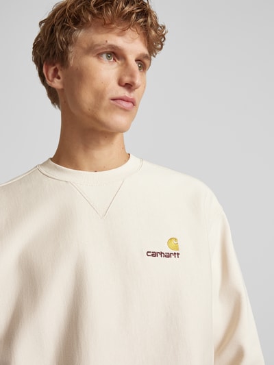 Carhartt Work In Progress Sweatshirt met ribboorden Offwhite - 3