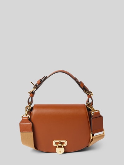 Lauren Ralph Lauren Schoudertas met labelapplicatie, model 'TANNER' Cognac - 2