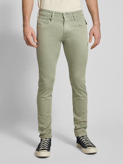 Replay Slim fit jeans in 5-pocketmodel, model 'ANBASS' Rietgroen - 4