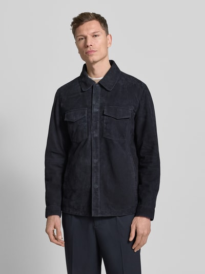 JOOP! COLLECTION Lederjacke mit Kentkragen Modell 'Atorn' Marine 4