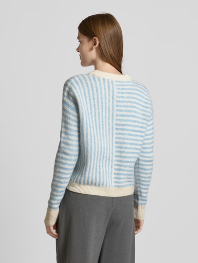 Vero Moda Regular Fit Strickpullover mit Streifenmuster Modell 'URANUS' Hellblau 5