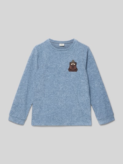 s.Oliver RED LABEL Regular fit shirt met lange mouwen en geborduurd motief Blauw gemêleerd - 1