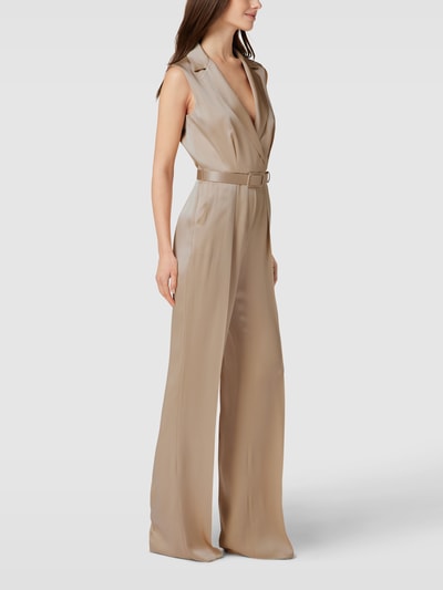 Max Mara Studio Jumpsuit mit Reverskragen Modell 'SCRIGNO' Beige 4