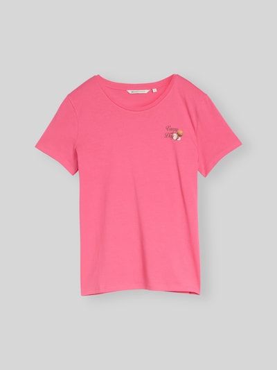 Tom Tailor Denim Regular Fit T-Shirt aus reiner Baumwolle mit Motiv-Print Pink 2
