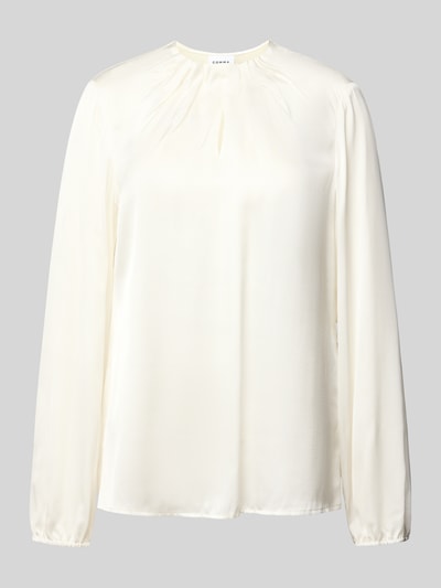 comma Regular Fit Bluse aus Viskose mit gelegten Falten Weiss 2