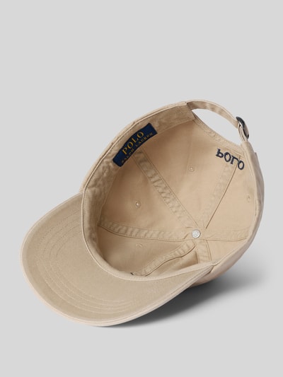 Produktfoto, Basecap aus reiner Baumwolle von Polo Ralph Lauren in Beige, verstärkter Schirm, Logo-Detail, gestickte Luftlöcher, verstellbarer Riegel
