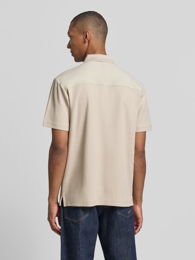 BOSS Orange Regular Fit Poloshirt aus reiner Baumwolle Modell 'Pe_RibNylon' Beige 5