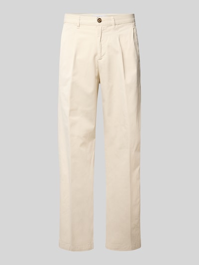 Edwin Straight leg broek met bandplooien, model 'SORREN' Offwhite - 2