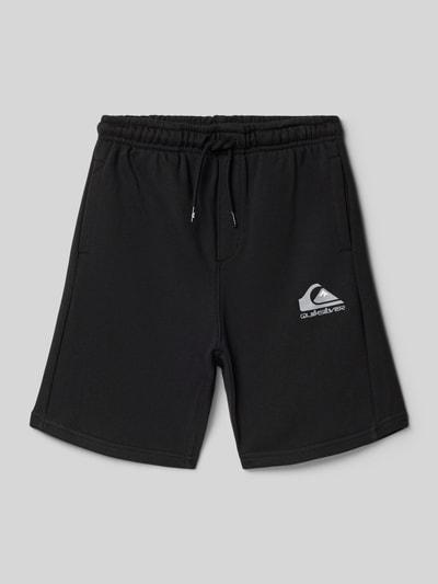 Quiksilver Szorty z dzianiny dresowej o kroju regular fit z nadrukiem z logo model ‘EASY DAY’ Czarny 1