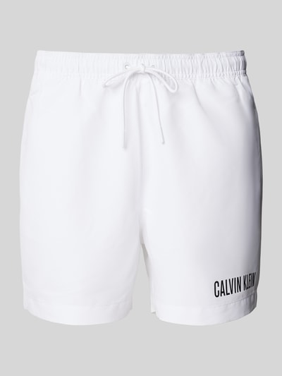 Calvin Klein Underwear Regular fit korte zwembroek met labelprint Wit - 1