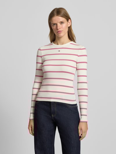 Tommy Jeans Slim fit shirt met lange mouwen van katoenmix Offwhite - 4