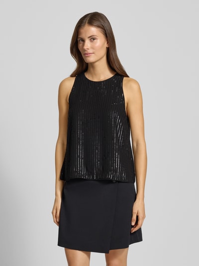 comma Blousetop met pailletten Zwart - 4