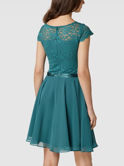 Swing Cocktailkleid mit Spitzenbesatz Petrol 5