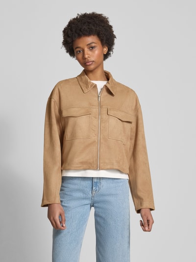 Only Kurtka o kroju oversized z imitacji zamszu model ‘STINA’ Piaskowy 4