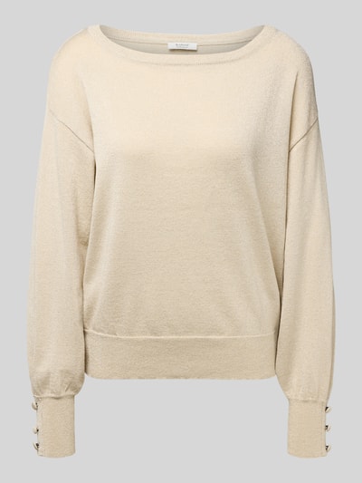 B.Young Gebreide pullover met sierknopen, model 'MOBBE' Zand - 2