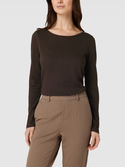 Marc O'Polo Longsleeve mit U-Boot-Ausschnitt Dunkelbraun 4