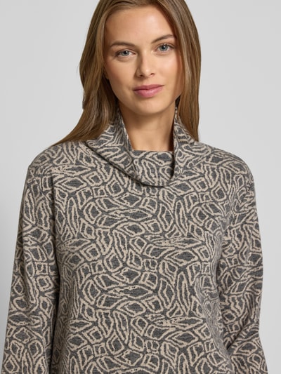 More & More Gebreide pullover met opstaande kraag Middengrijs - 3