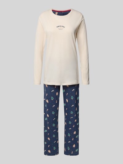 Happy Shorts Pyjama met ronde hals, model 'XMAS' Steengrijs - 1