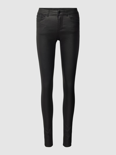 Vero Moda Jeansy o kroju skinny fit z imitacji skóry model ‘SEVEN’ Czarny 2