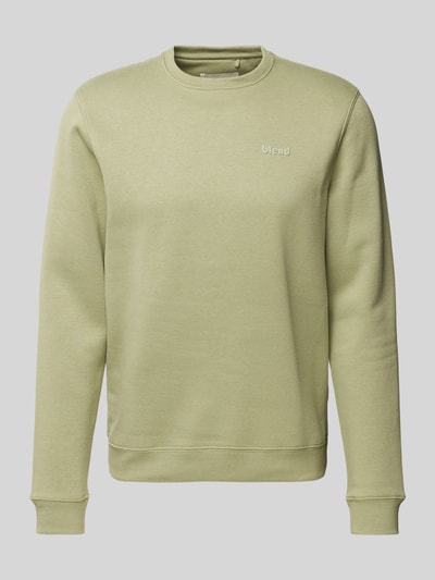 Blend Sweatshirt met ribboorden, model 'Downton' Olijfgroen - 2