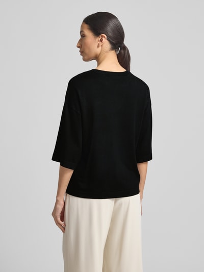 FREE/QUENT Gebreid shirt van viscosemix model 'Conny' Zwart - 5