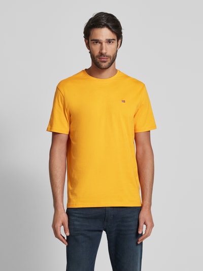 Napapijri T-Shirt mit Label-Stitching Modell 'SALIS' Orange 4