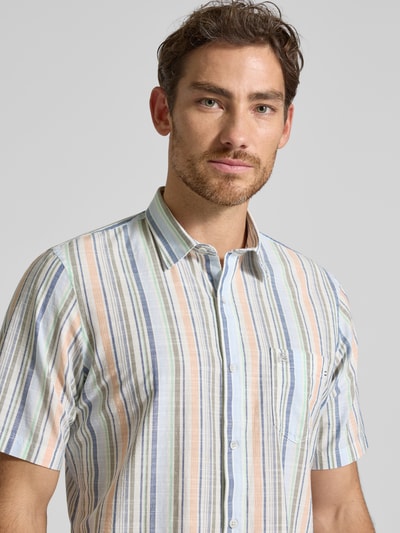 Lerros Slim fit vrijetijdsoverhemd met kentkraag Oranje - 3