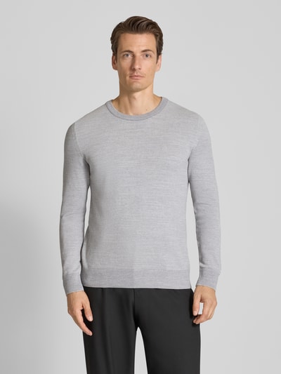Marc O'Polo Regular Fit Strickpullover aus reiner Baumwolle Hellgrau 4