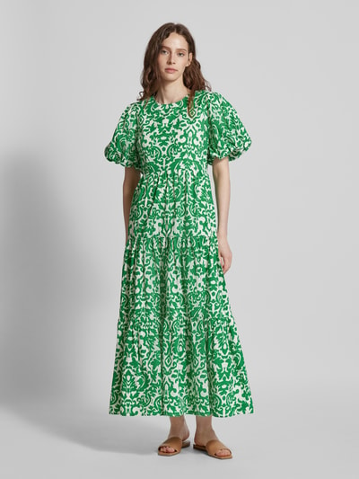 YAS Maxikleid mit Allover-Muster Modell 'GREENA' Gruen 4