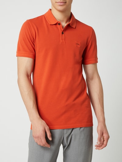 BOSS Orange Slim Fit Poloshirt aus Piqué Modell 'Prime' Rot 4