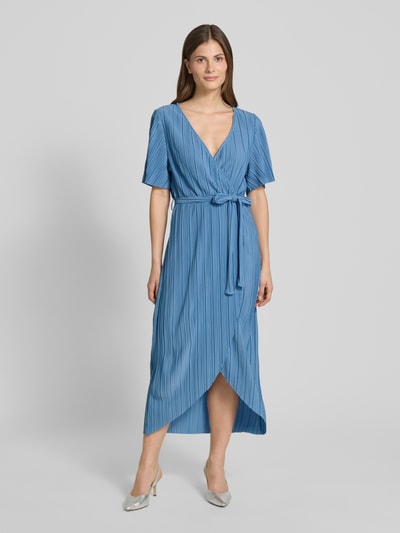 YAS Cocktailkleid in Wickel-Optik Modell 'OLINDA' Hellblau 4