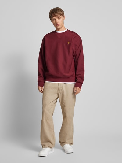 Carhartt Work In Progress Sweatshirt met ribboorden Bordeaux - 1