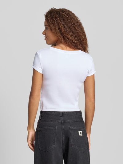 Calvin Klein Jeans T-shirt z detalem z logo Biały 5