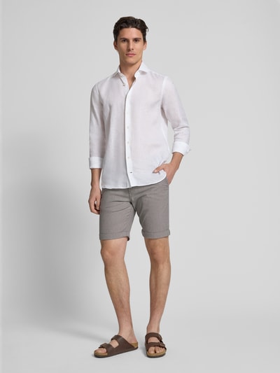 SELECTED HOMME Szorty o kroju slim fit z fakturowanym wzorem model ‘LUTON’ Ciemnoszary 1