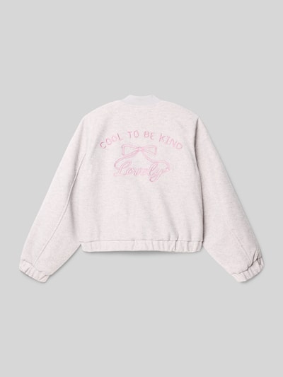 s.Oliver RED LABEL Regular Fit Collegejacke in Woll-Optik Mittelgrau Melange 3