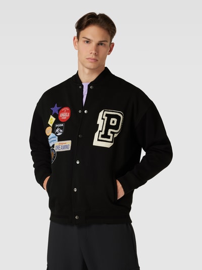 Pegador Oversized jack met patches, model 'Whitney Varsity' Zwart - 4