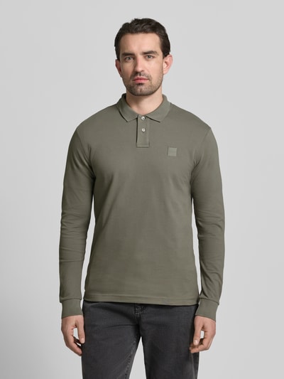 BOSS Orange Slim Fit Poloshirt aus Baumwoll-Mix Modell 'PASSERBY' Oliv 4