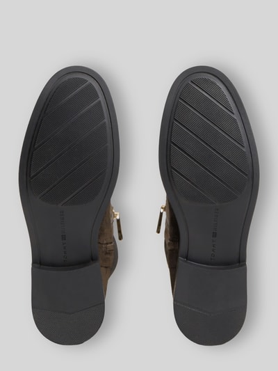 Tommy Hilfiger Kozaki z naturalnej skóry z wyhaftowanym logo Ciemnobrązowy 3