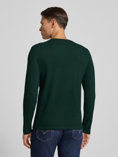 Christian Berg Men Shirt met lange mouwen en geribde ronde hals Donkergroen - 5