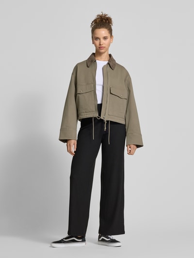 Only Comfortbroek met ribstructuur, model 'Nella' Zwart - 1