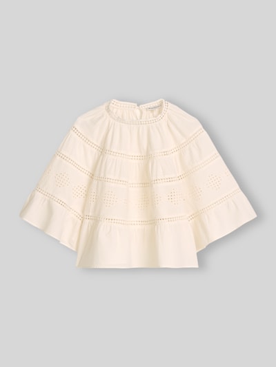 Marc O'Polo Relaxed Fit Bluse aus reiner Baumwolle mit Lochstickerei Weiss 2