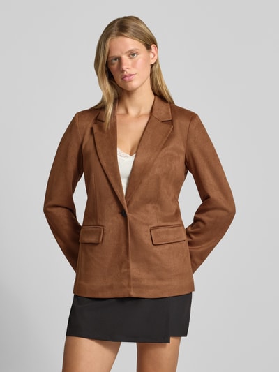 ONLY Taliowany krótki żakiet z kołnierzem z połami model 'ADDI' Camel 4