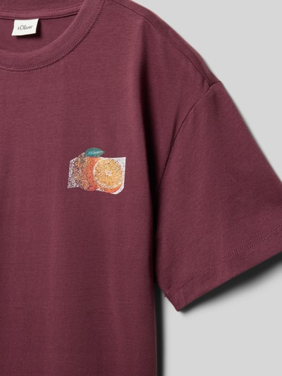 s.Oliver RED LABEL Regular Fit T-Shirt aus Baumwolle  Aubergine 2