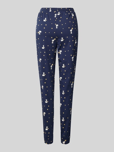 Jake*s Casual Pyjama-Hose aus reiner Baumwolle mit Peanuts® Print Dunkelblau Melange 3