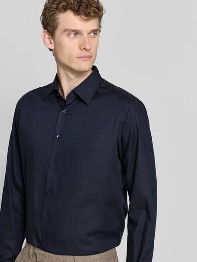 ETERNA Modern Fit Businesshemd mit Knopfleiste Marine 3